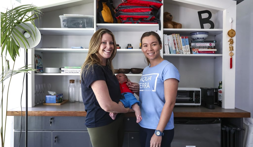 Esther Bland (right) has helped new mother Sian Hooper (left) improve her physical strength during and after her pregnancy. Photo: Jonathan Wong
