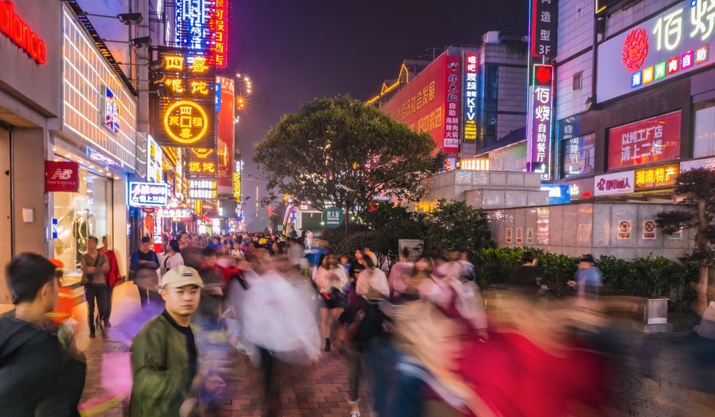 Huangxing street in Changsha, the capital of Hunan province, which in taking stringent action against P2P operators. Photo: Shutterstock