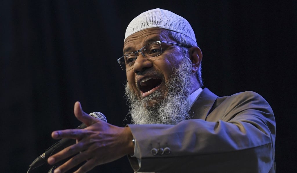 Wanted Islamic preacher Zakir Naik. Photo: EPA