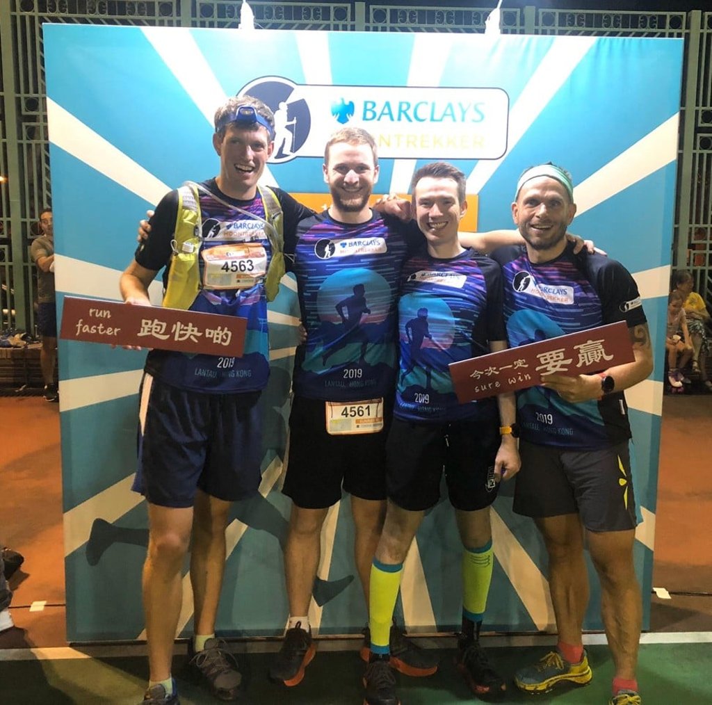 ‘Post’ reporter Mark Agnew (second left) and his team set off for Moontrekker.