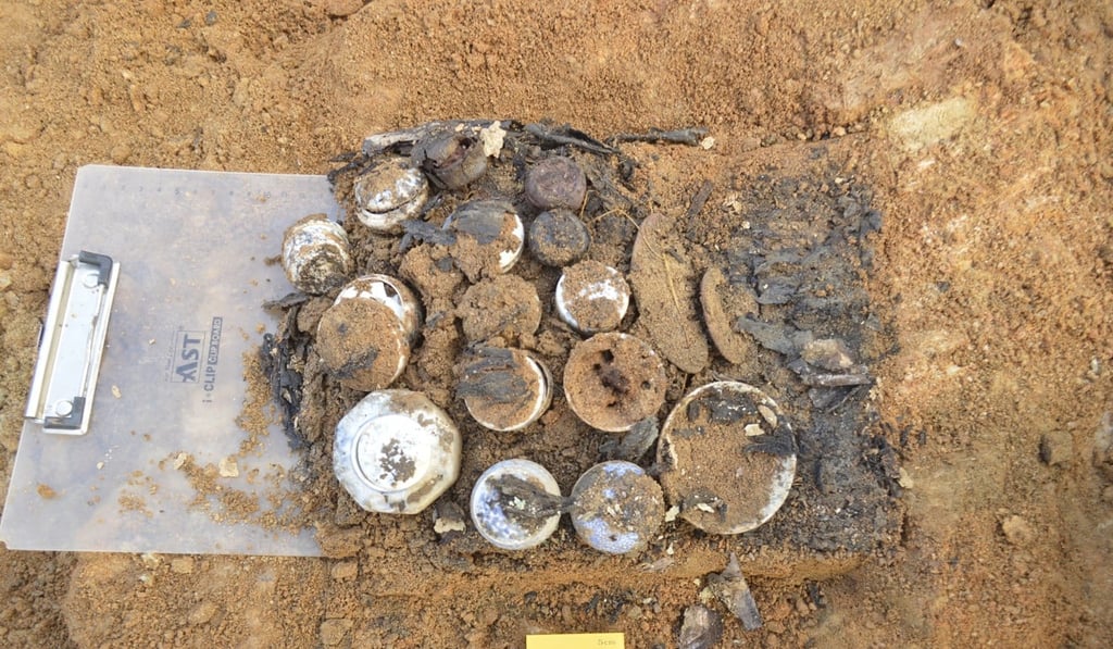 Containers found at Princess Hwahyeop's tomb near Seoul. Photo: Handout