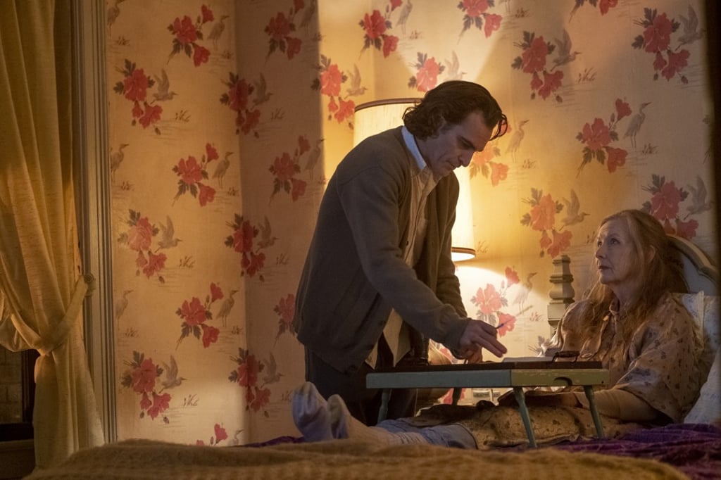 Frances Conroy and Joaquin Phoenix play mother and son in the film Joker.