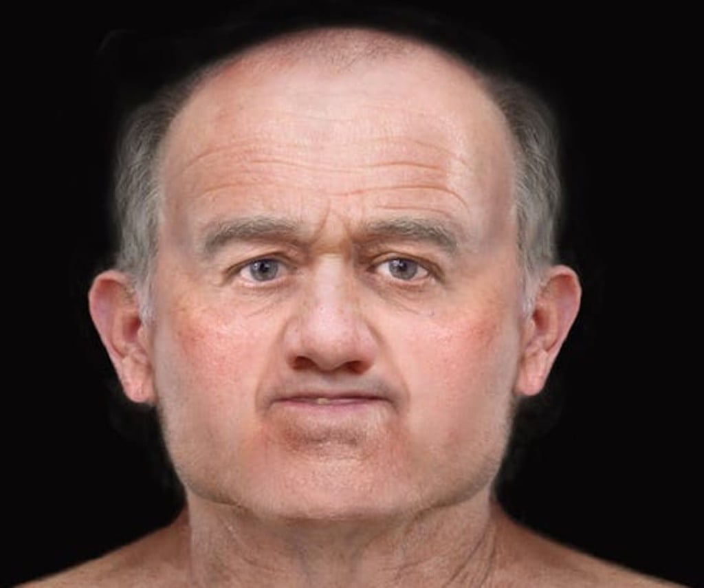 Skeleton 125’s face, as rendered by a forensic artist. Photo: Aberdeen Art Gallery Skeleton 125’s face, as rendered by a forensic artist. Photo: Aberdeen Art Gallery