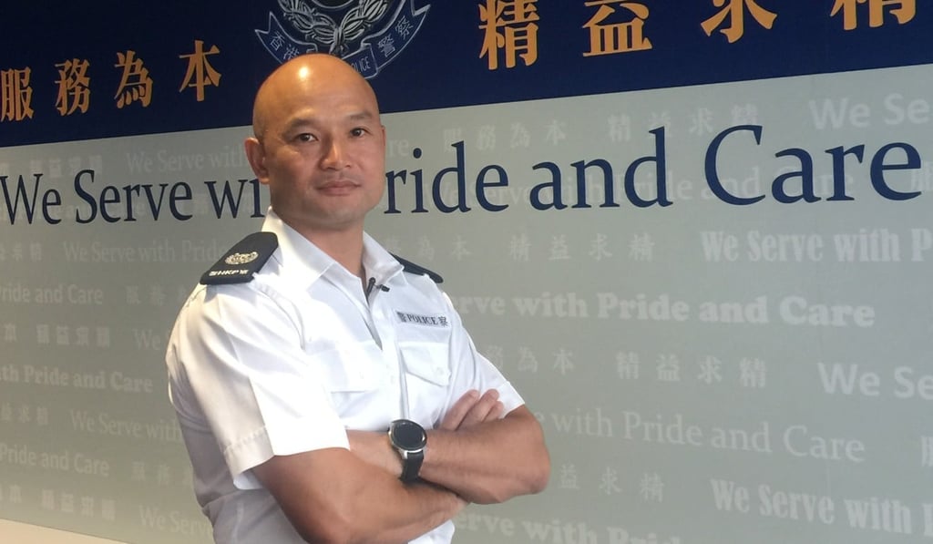 Sergeant Lau Chak-kei wrote on social media he found it “unimaginable” that government officials would meet “rioters”. Photo: Xinhua Sergeant Lau Chak-kei wrote on social media he found it “unimaginable” that government officials would meet “rioters”. Photo: Xinhua