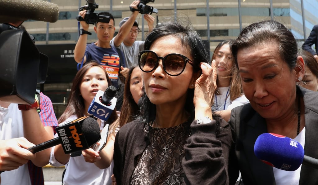 Businesswoman Cheyenne Chan Ung-iok (centre), former director of Helicopters Hong Kong, was cleared of bribery during the high-profile trial earlier this year. Photo: Nora Tam