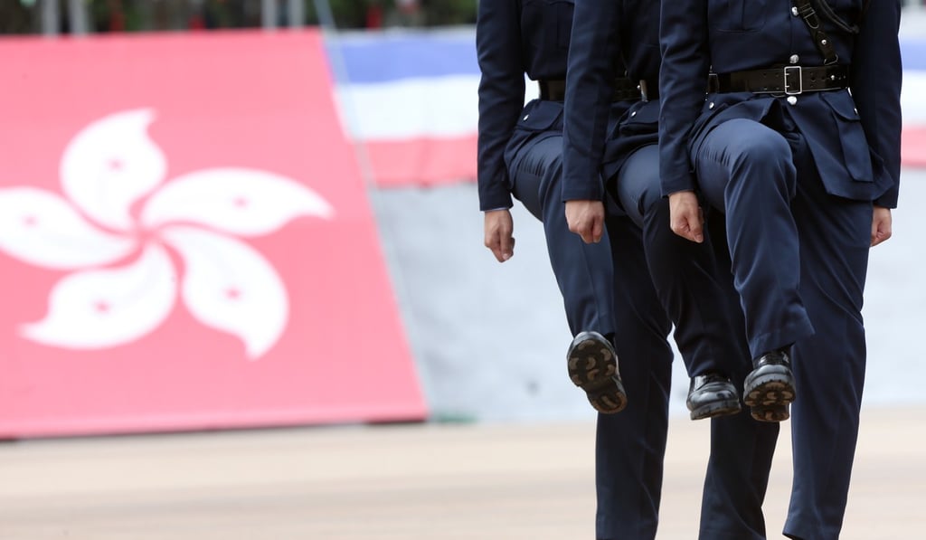 Trainees at a passing out parade in Hong Kong Police College. Photo: Sam Tsang