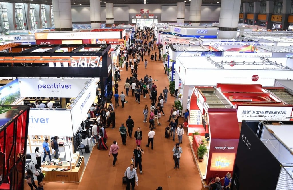 Around 200,000 potential buyers will still visit 60,767 exhibition booths in Guangzhou during the three week Canton Fair. Photo: Xinhua