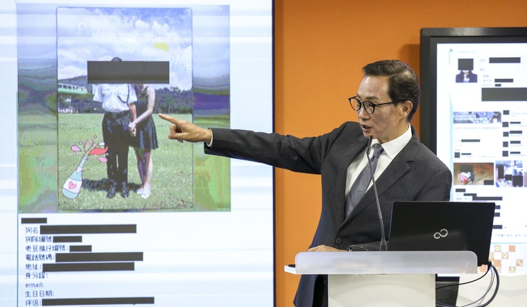Stephen Wong Kai-yi, Hong Kong’s Privacy Commissioner for Personal Data, at a August 28 briefing concerning more than 600 reported doxxing cases since mid-June, involving victims who are police officers and protesters. Photo: Nora Tam