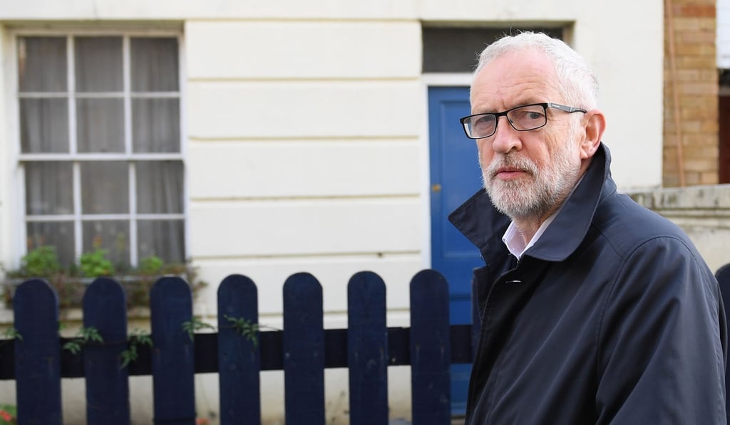 Opposition Labour party leader Jeremy Corbyn photographed outside his home in north London. Photo: AFP