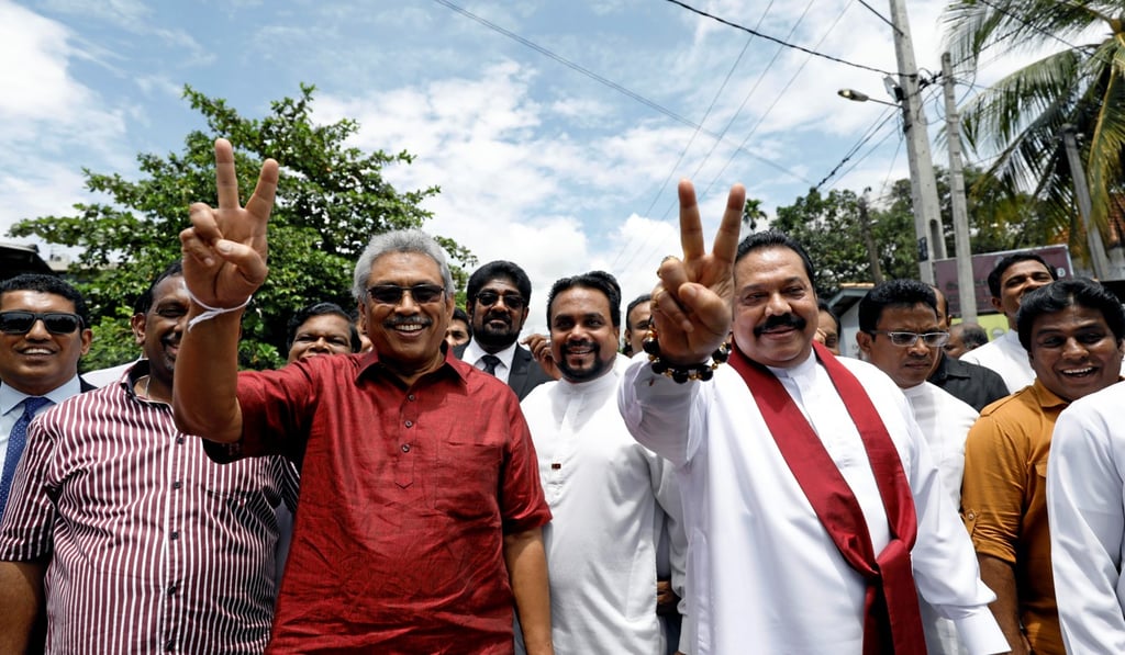 Gotabhaya Rajapaksa and his brother, former president and opposition leader Mahinda Rajapaksa. Photo: Reuters Gotabhaya Rajapaksa and his brother, former president and opposition leader Mahinda Rajapaksa. Photo: Reuters