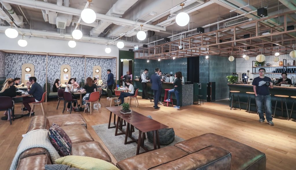 Interior of WeWork, a shared office space, in Causeway Bay. Photo: Jonathan Wong
