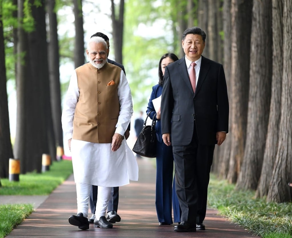 Indian Prime Minister Narendra Modi and Chinese President Xi Jinping at their first informal summit in Wuhan, China, last year. Photo: Xinhua
