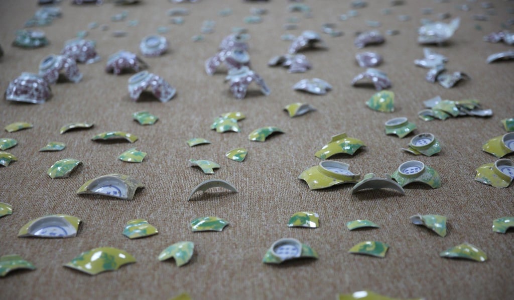 Some of the broken pieces of pottery excavated at the Old Summer Palace in Beijing.