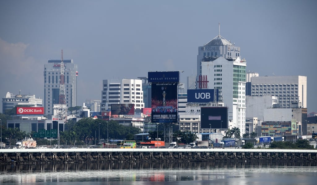 The Malaysian city of Johor Bahru seen across the border from neighbouring Singapore. Photo: AFP