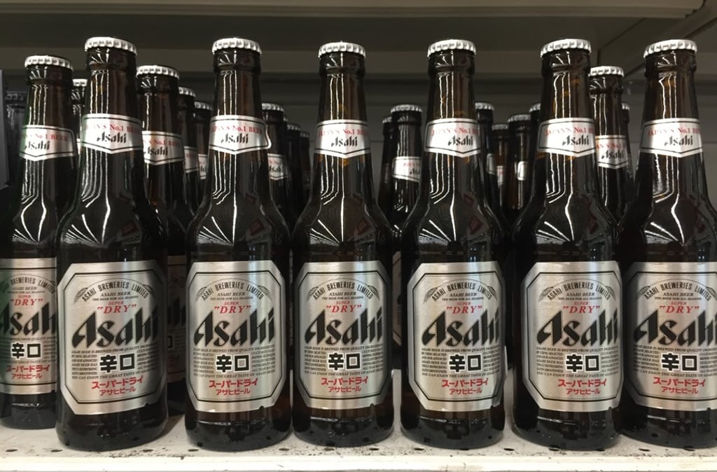 Asahi Super Dry bottles.