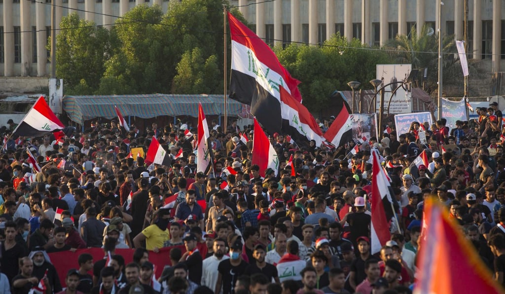 Iraqis take part in an anti-government protest in the southern city of Basra on November 1. Photo: AFP