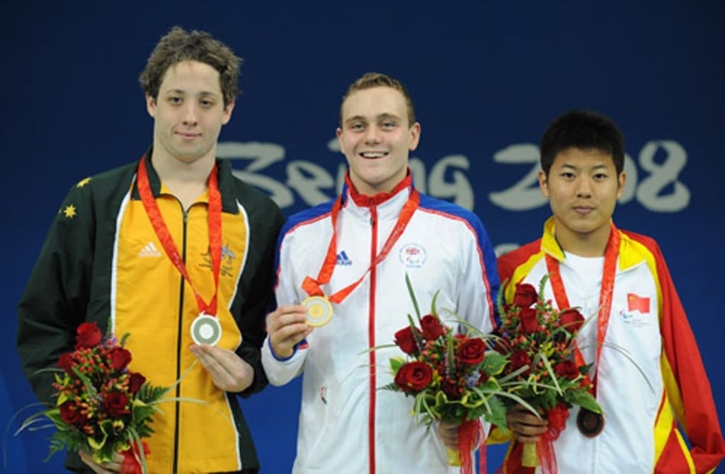 Wang Jiachao wins a bronze medal in the 400m freestyle in Beijing in 2008. Wang Jiachao wins a bronze medal in the 400m freestyle in Beijing in 2008.