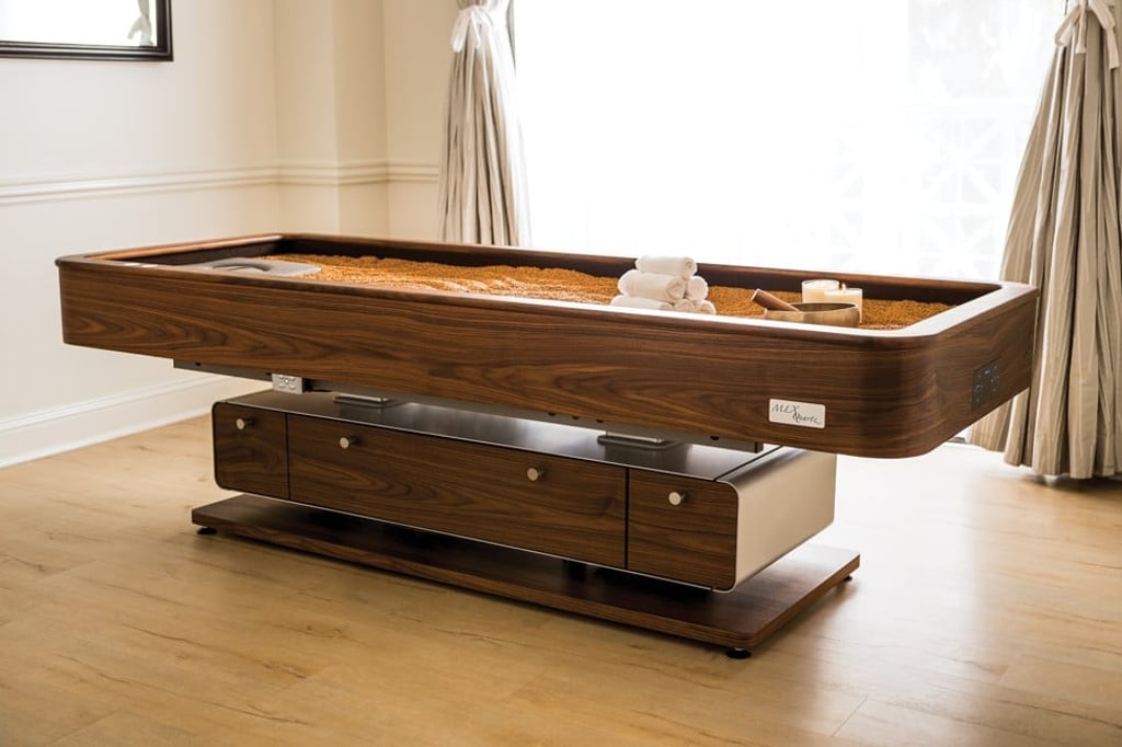 Don’t be startled when the treatment bed tilts backwards – it’s all part of the rejuvenating process, providing the sensation of an inversion.