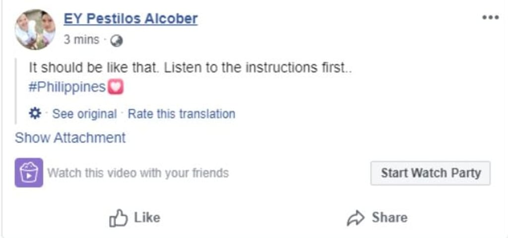 One netizen commented on how Miss Singapore International should have performed the ritual. Photo: EY Pestilos Alcober/Facebook