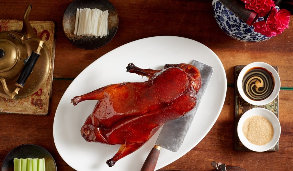 Mott 32’s applewood-roasted Peking duck.