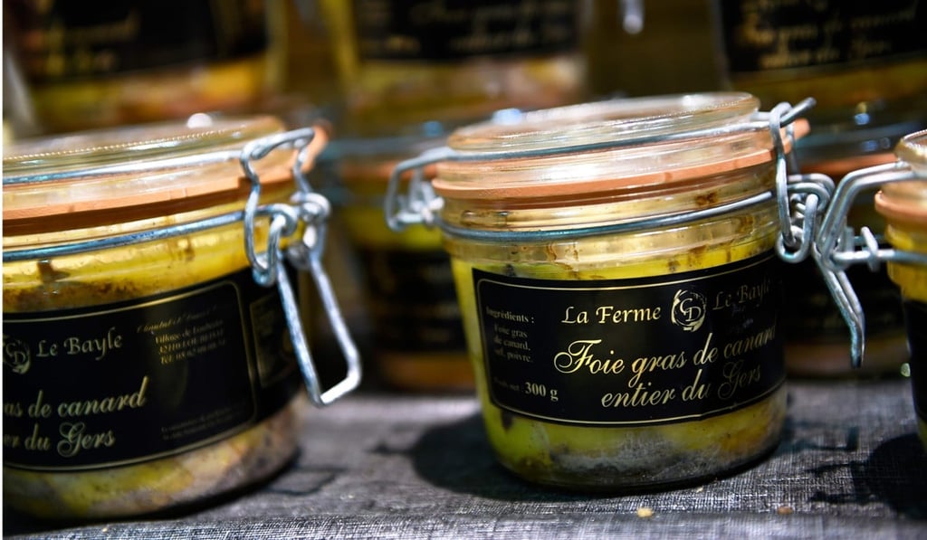 Jars of foie gras seen at a trade fair in Paris. File photo: AFP