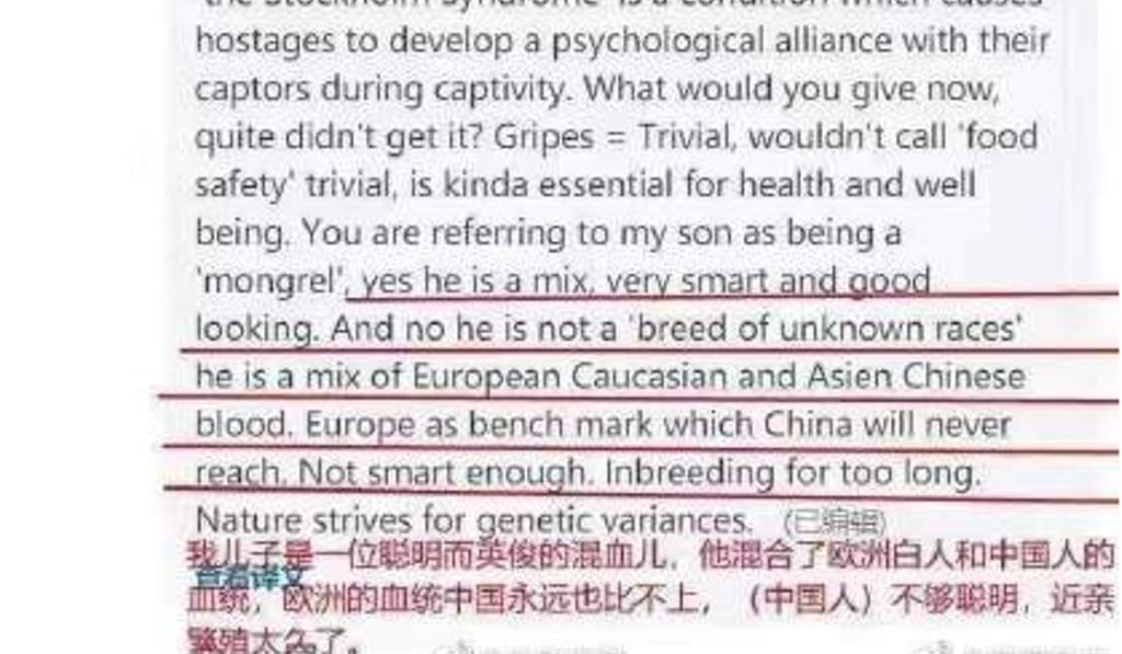 Kolars later apologised for his comments, which were widely shared on Weibo. Photo: Handout