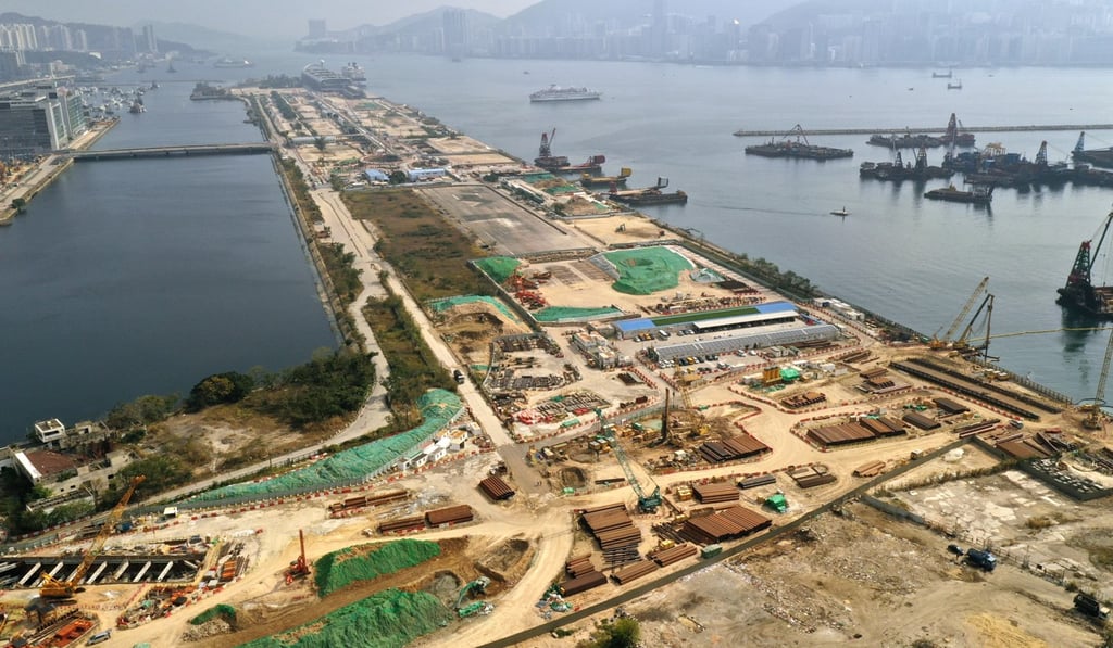 An aerial view of the runway at the old Kai Tak airport. Photo: Martin Chan An aerial view of the runway at the old Kai Tak airport. Photo: Martin Chan