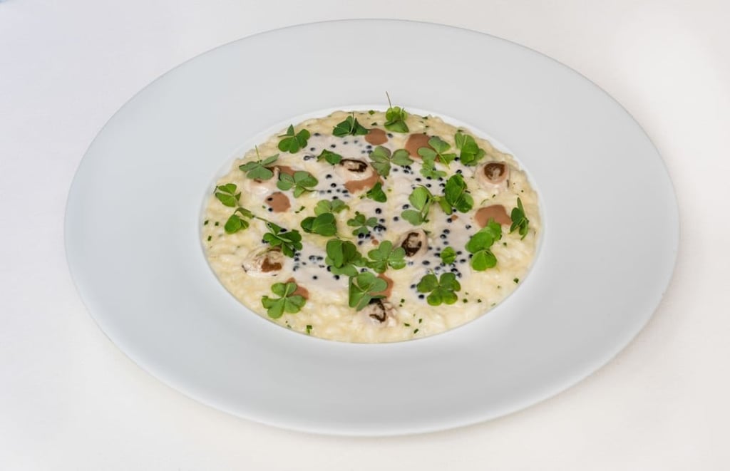 Seta’s executive chef, Antonio Guida, celebrates the occasion with a special dish inspired by the room: risotto with oyster, caviar and wood sorrel. Seta’s executive chef, Antonio Guida, celebrates the occasion with a special dish inspired by the room: risotto with oyster, caviar and wood sorrel.