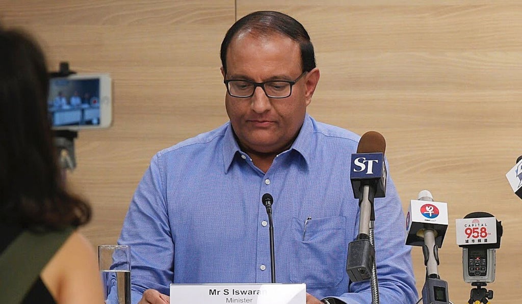 S Iswaran pictured at an event in Singapore last year. Photo: EPA