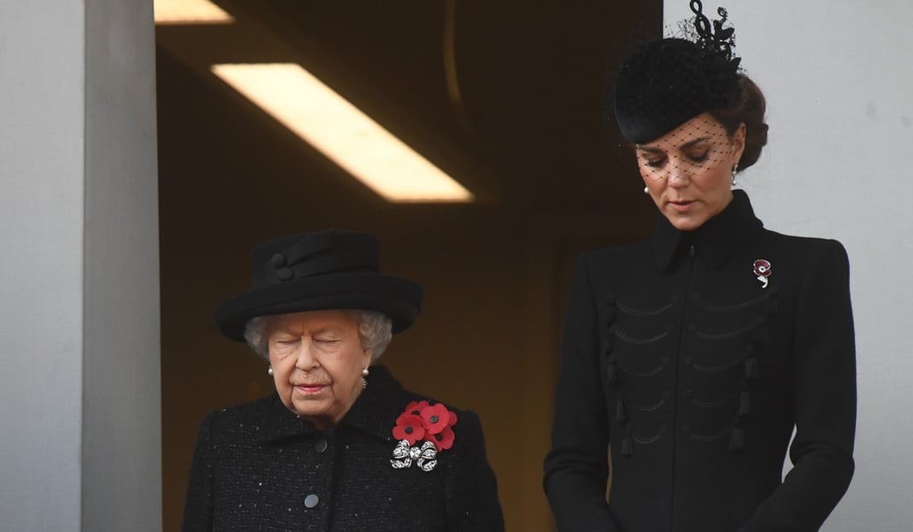 Queen Elizabeth and Catherine, Duchess of Cambridge attend the Sunday memorial service. Photo: DPA