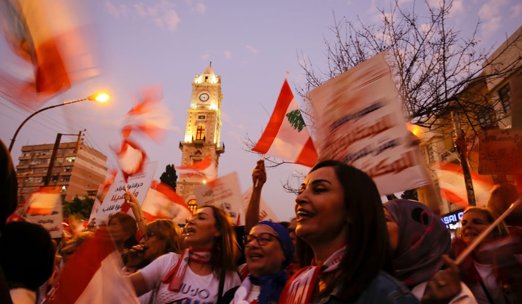 Anti-government demonstrators chant slogans during a protest on November 9. Photo: AFP