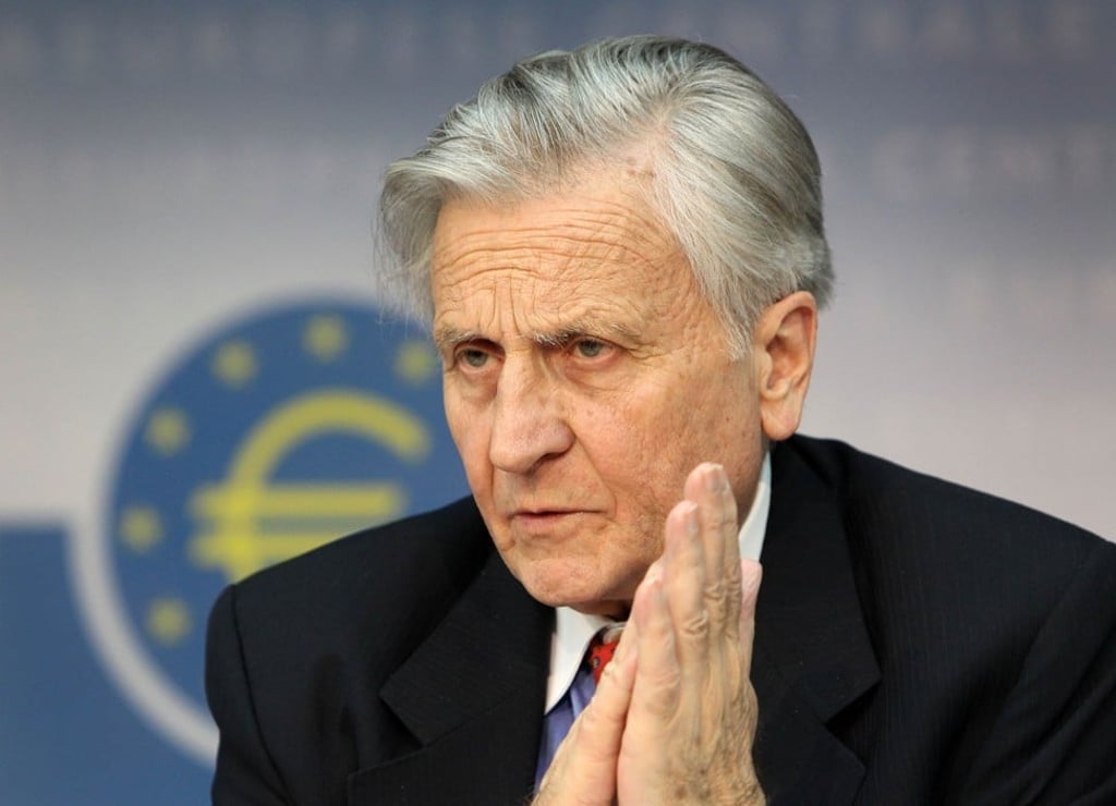 European Central Bank’s former president Jean-Claude Trichet during a press conference in Frankfurt on April 7, 2011. Photo Agence-France Presse