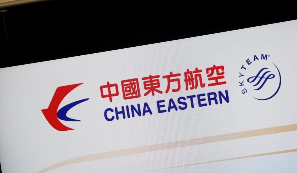 The logo of China Eastern Airlines at a check-in counter in Hong Kong Airport. Photo: Reuters