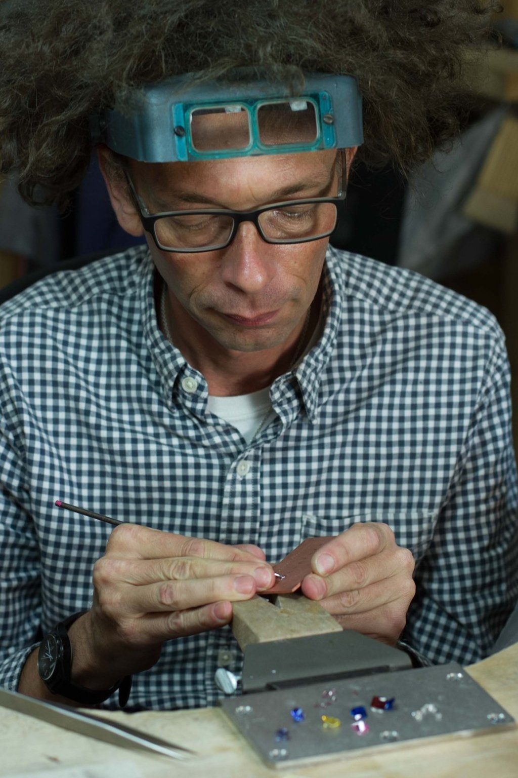 Jan Preece at work at the Hatton Jewellery Institute in Sheung Wan. He has worked in Hong Kong as a goldsmith and silversmith for over two decades.