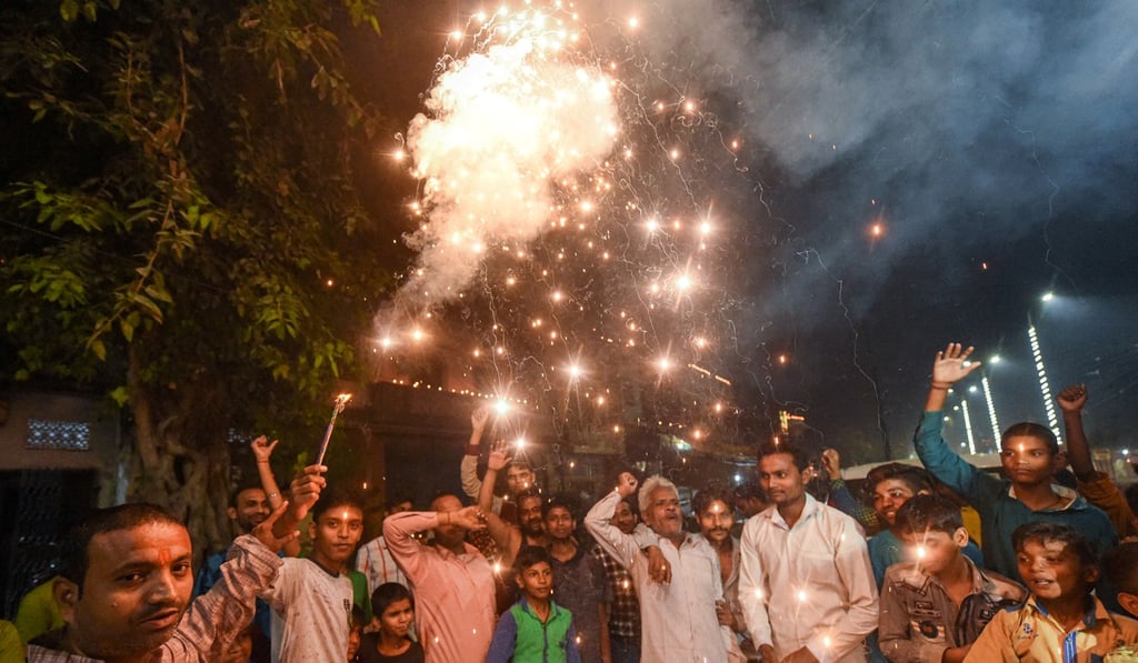 Residents of Ayodhya celebrate Saturday’s Supreme Court ruling on the temple site. Photo: DPA Residents of Ayodhya celebrate Saturday’s Supreme Court ruling on the temple site. Photo: DPA