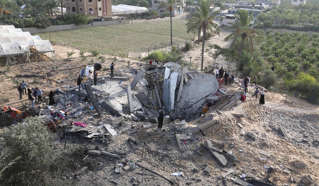 A house that was destroyed by an Israeli air strike in the southern Gaza Strip city of Khan Younis. Photo: Xinhua A house that was destroyed by an Israeli air strike in the southern Gaza Strip city of Khan Younis. Photo: Xinhua