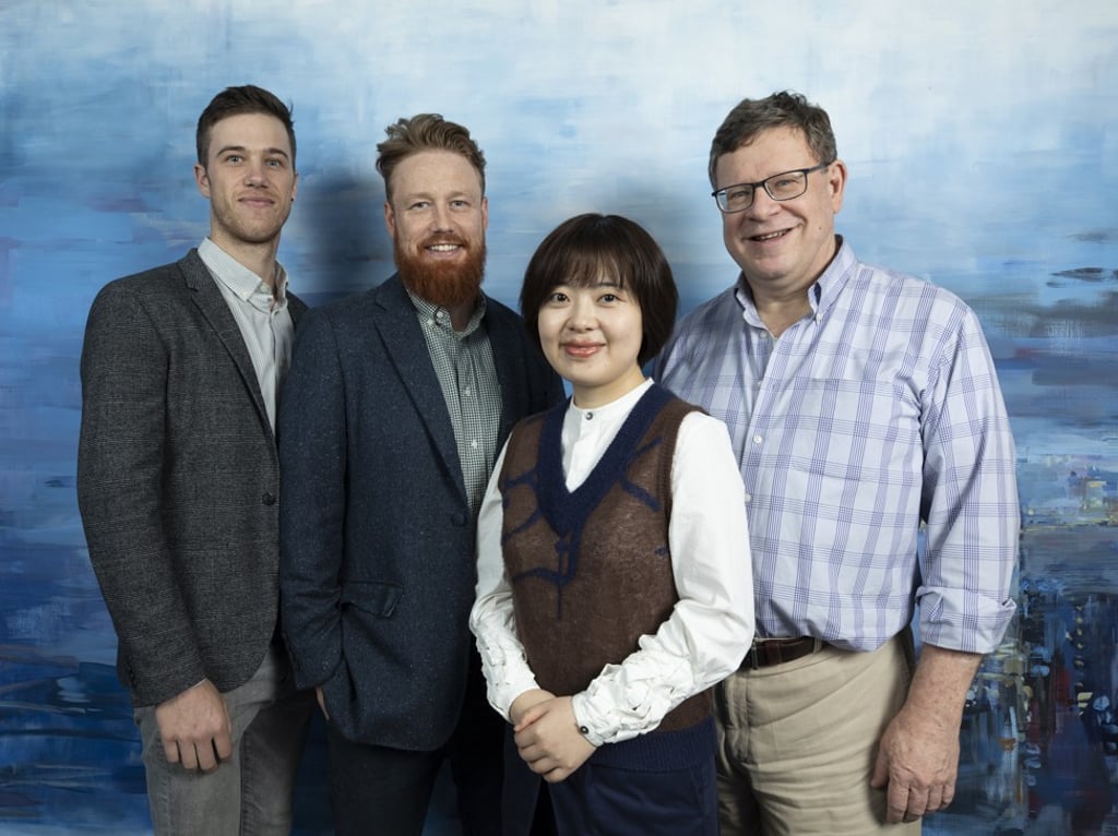 (L-R) Owen Churchill, Finbarr Bermingham, Cissy Zhou and John Carter, nominated for the Asia Podcast Awards. Photo: Antony Dickson