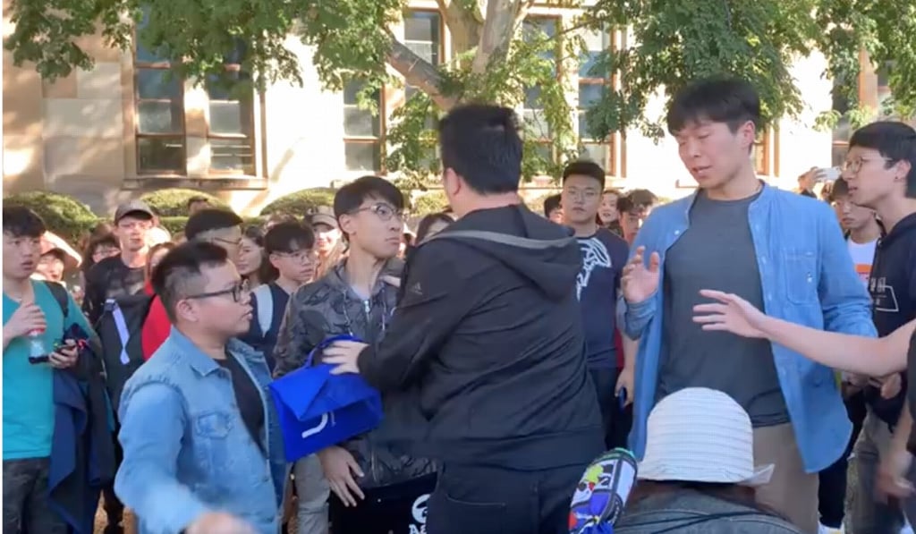 Multiple university campuses have been the site of tensions and physical clashes between Hongkongers and mainland Chinese students in recent months during demonstrations related to the political crisis in Hong Kong. Photo: Twitter