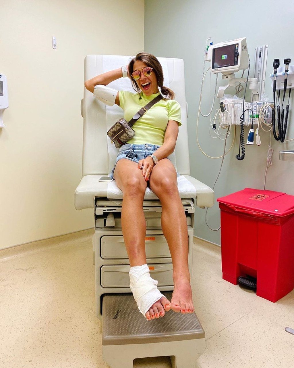 Joanna Jedrzejczyk at the hospital after beating Michelle Waterson. Photo: Instagram Joanna Jedrzejczyk at the hospital after beating Michelle Waterson. Photo: Instagram
