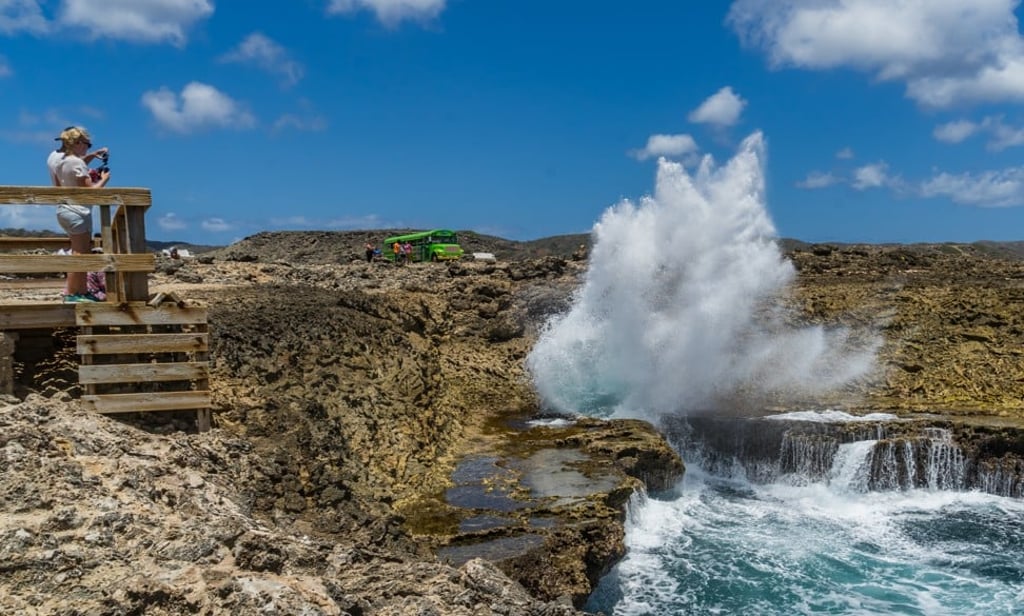 The volcanic coastal areas of Curacao’s Shete Boka National Park are home to three species of nesting turtles. Photo: Shutterstock