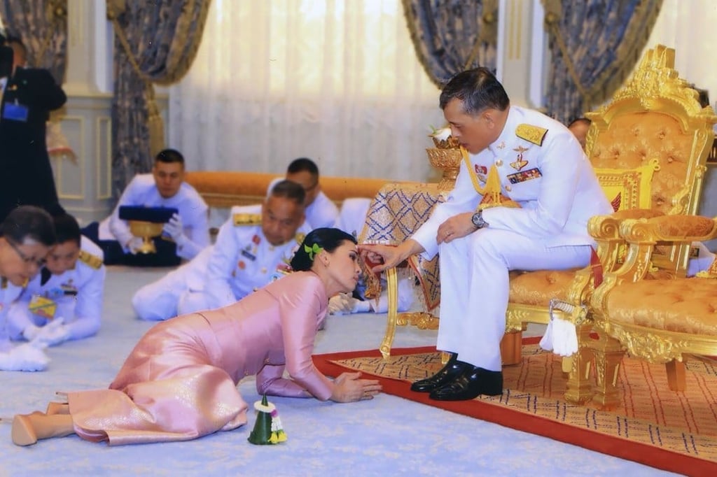 Thailand’s King Maha Vajiralongkorn and Queen Suthida take part in their wedding ceremony in Bangkok. Photo: AFP