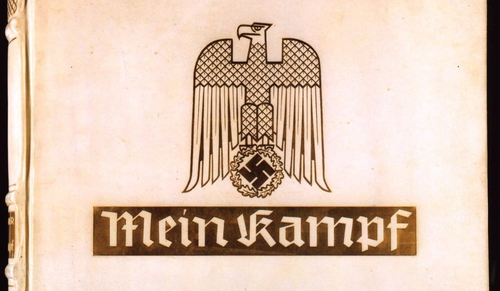 File photo of a deluxe edition of Adolf Hitler’s Mein Kampf. Photo: Huntington Library via AP