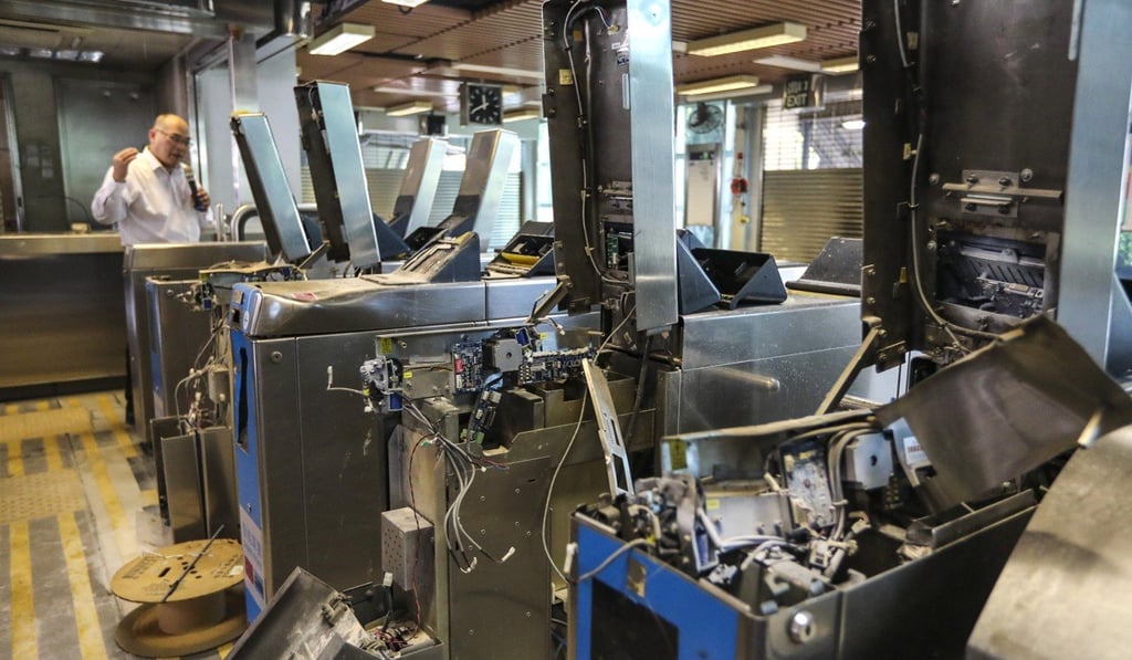 As of October 29, protesters had caused extensive damage to 85 of 94 heavy rail stations and 60 of 68 Light Rail stops. Photo: Felix Wong