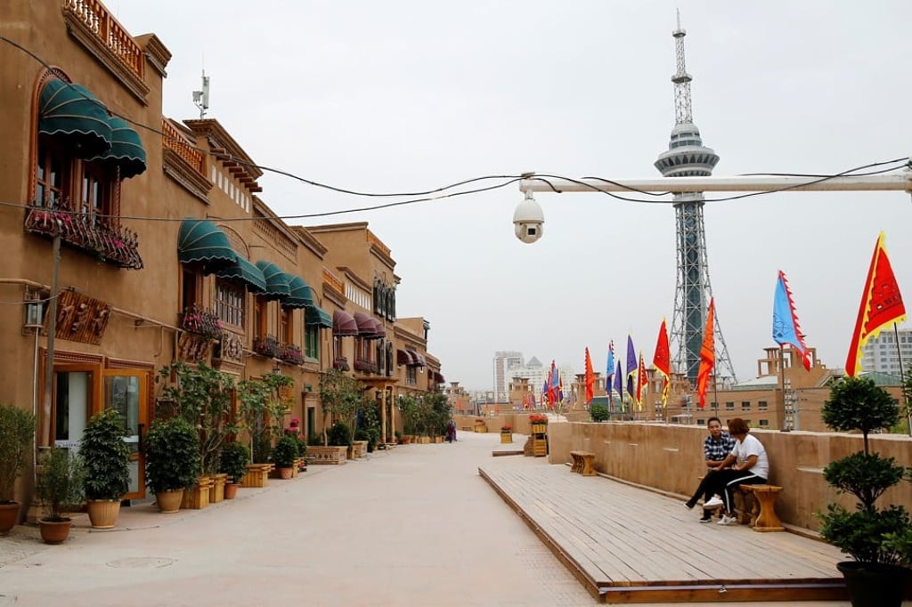 A security camera is placed in a renovated section of the Old City in Kashgar, Xinjiang, in September 2018. Photo: Reuters
