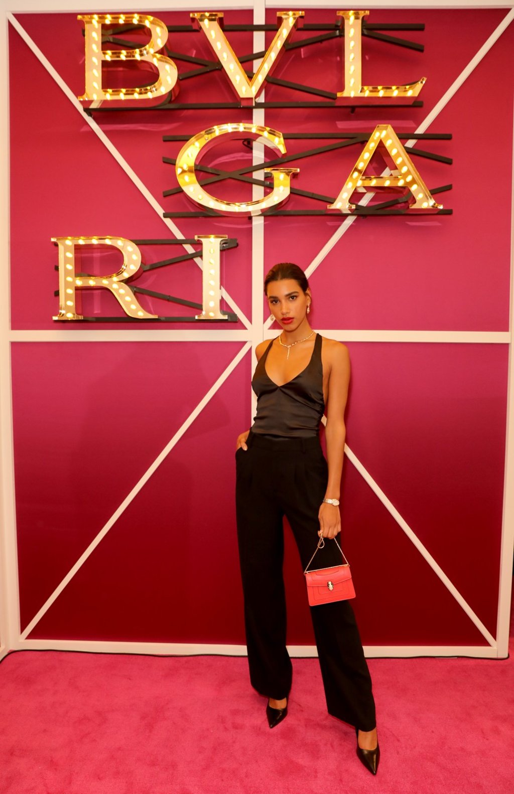 Model Chiara Sampaio at the Bulgari event.