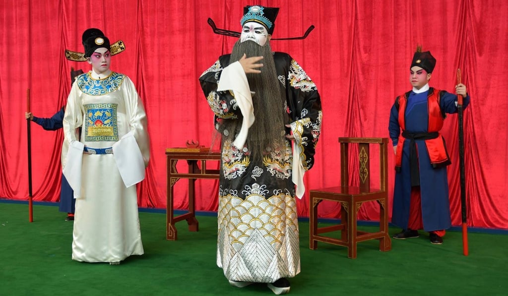 Cantonese opera actor Gary Lui Chi-fung (centre), who has been learning the art form for about seven years, will perform at Sunday’s Cantonese Opera Day. Photo: Gary Lui