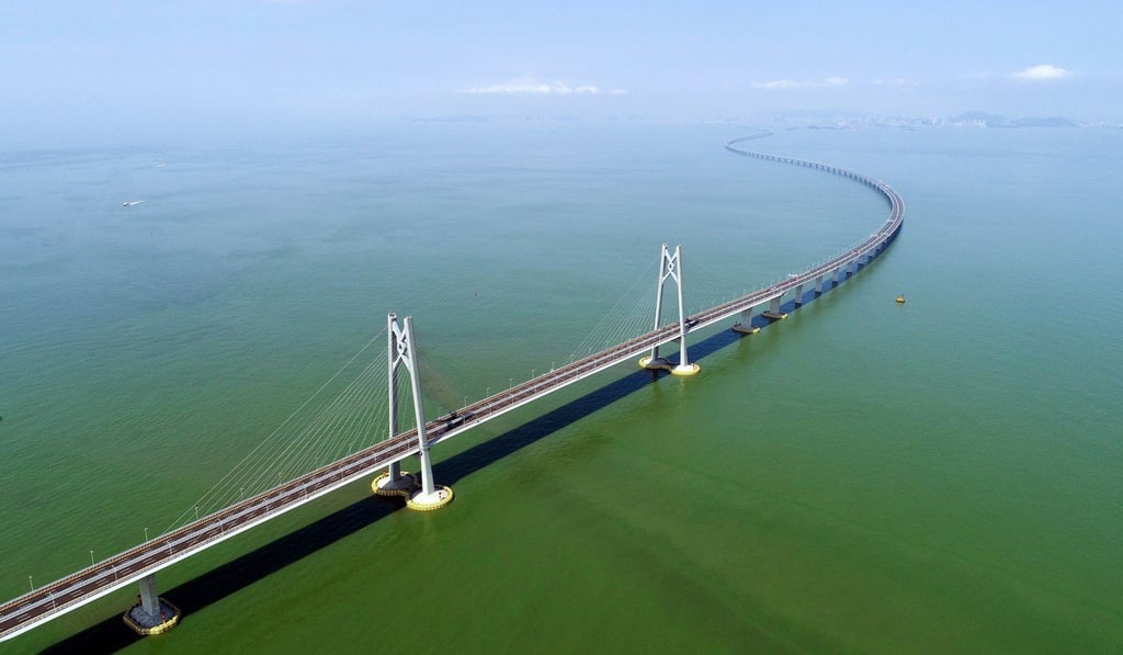 The Hong Kong-Zhuhai-Macau Bridge was officially opened in October 2018 . Photo: Xinhua The Hong Kong-Zhuhai-Macau Bridge was officially opened in October 2018 . Photo: Xinhua