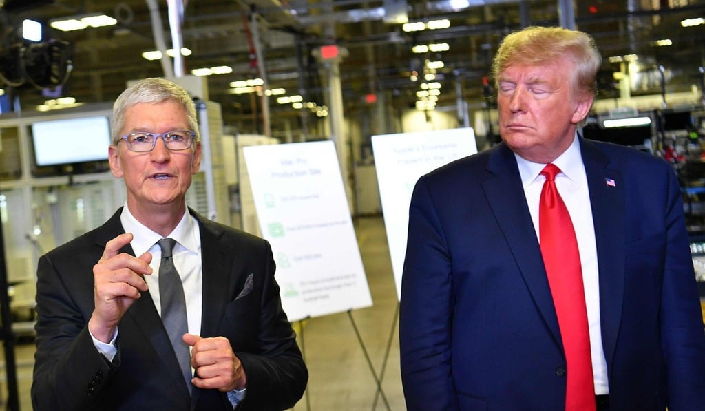 Trump met Apple CEO Tim Cook on Wednesday. Photo: AFP Trump met Apple CEO Tim Cook on Wednesday. Photo: AFP