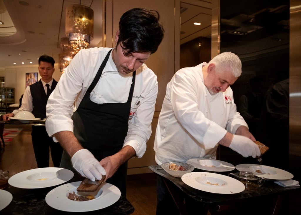 Antimo Maria Merone with Umberto Bombana.