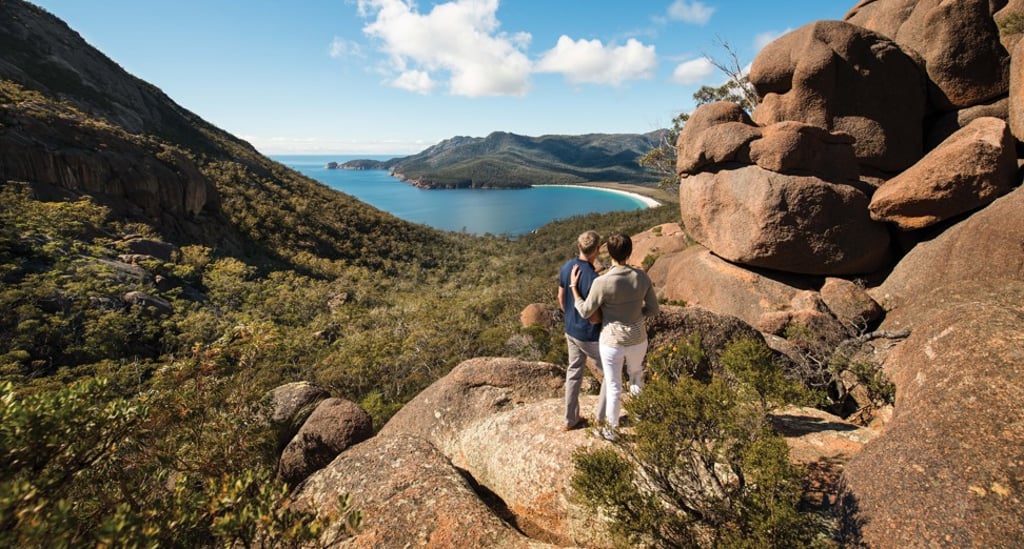 Explore Tasmania’s natural beauty while hiking through the nearby national park. Photo: Saffire Freycinet